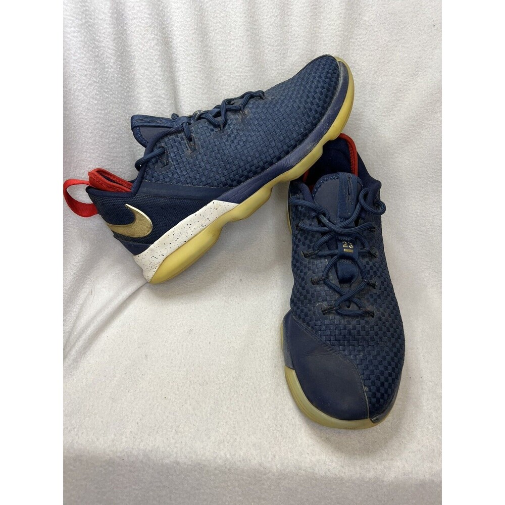 Nike Lebron XIV 14 Low USA Midnight Navy/Metallic Gold 878636 400 Size 9.5